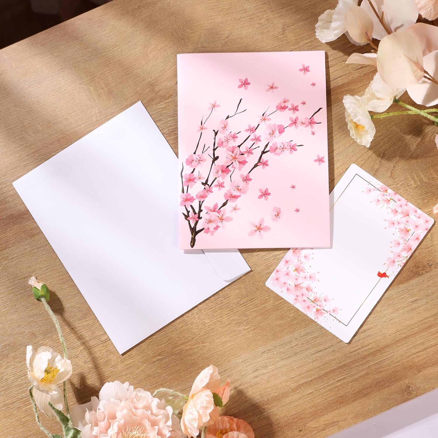 Cherry Blossom Pop Up Card, 3D Popup Flower Birthday Card 6X 8", Ideal Gift For Birthday, Mothers Day, Thank You, Anniversary, Valentines, All Occasion For Women, Wife, Mom, Sister, Grandma, Her