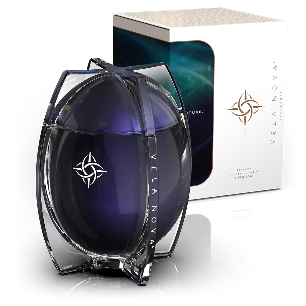 Luxury Scented Candle By – Made In America | Cosmic Horizons: A Fragrance Inspired By Celestial Discovery | Sculptural Glass Vessel With Dome Lid | Up To 50 Hours Clean Burn