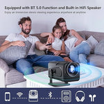 1080P WiFi 6 Mini Projector, 4K Support, Android 11, Short Throw, Auto Focus