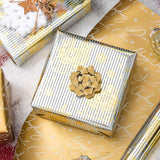 Christmas Wrapping Paper, Reversible Silver Gold Leaf Sled Design Gift Wrapping Paper Suitable For Christmas, Mini Roll (17 Inch X 32.8 Feet)