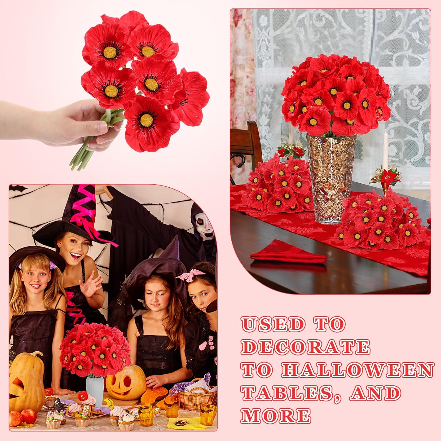 42 Pcs Artificial Poppy Flowers Bulk Veterans Day Pu Silk Poppy Flowers 11 Inch Poppy Anemone Stems Artificial Flowers For Table Centerpiece Home Veterans Bouquet Decor (Red, Yellow)