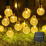 36FT Solar Crystal Globe String Lights 60 LED Warm White Waterproof Patio Lights