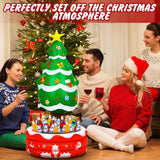 2 Pcs 4.13 Ft Inflatable Christmas Tree Cooler Blow Up Christmas Tree Decoration Star Treetop Hot Cocoa Mug Drink Cooler
