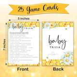 Bee Baby Shower Games, Summer Daisy Baby Trivia Game, Bumble Bee Gender Neutral Party Supplies & Favor, 5X7 In & Set Of 25-A04