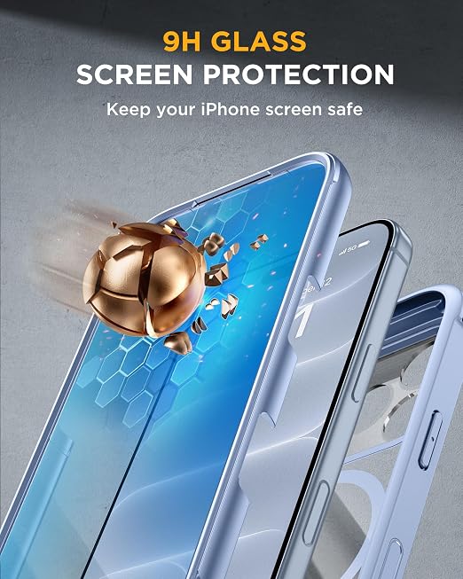 Magnetic Case for iPhone 18 Pro 6.3 Inch Full Body Protection Glacier Cover