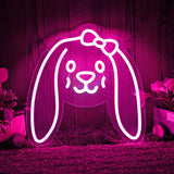 Bunny Neon Sign, Bunny Led Sign For Wall Decor, Birthday Gifts, Bedroom Home Decorations, 13" X 12.6", Dimmable, Usb Powered, Pink
