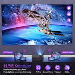 1080P Projector with 5G WiFi, Bluetooth, 18000LM, 4K, 300" Screen Included