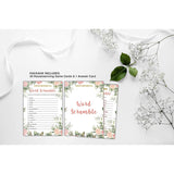 Housewarming Party Game, Word Scramble, Floral Greenery New Home Celebration Party Ideas, New Homeowner/First Home/Apartment/House Party Decorations - 30 Pack(B08)
