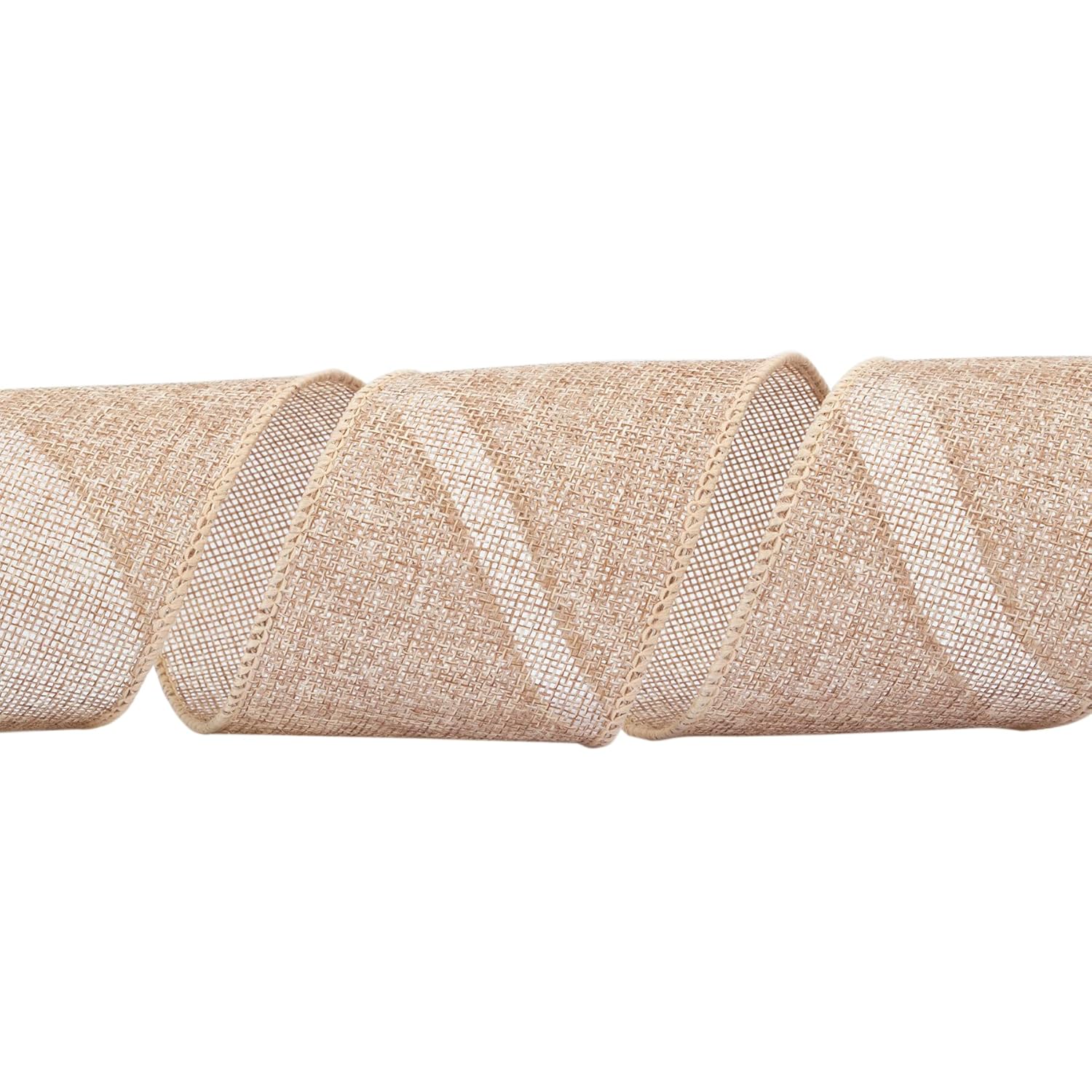Natural Burlap Ribbon - 2.5 Inch X 10 Yards | Faux Jute Wired Ribbon For Wreaths, Christmas Decorations, Rustic Weddings, And Large Bow