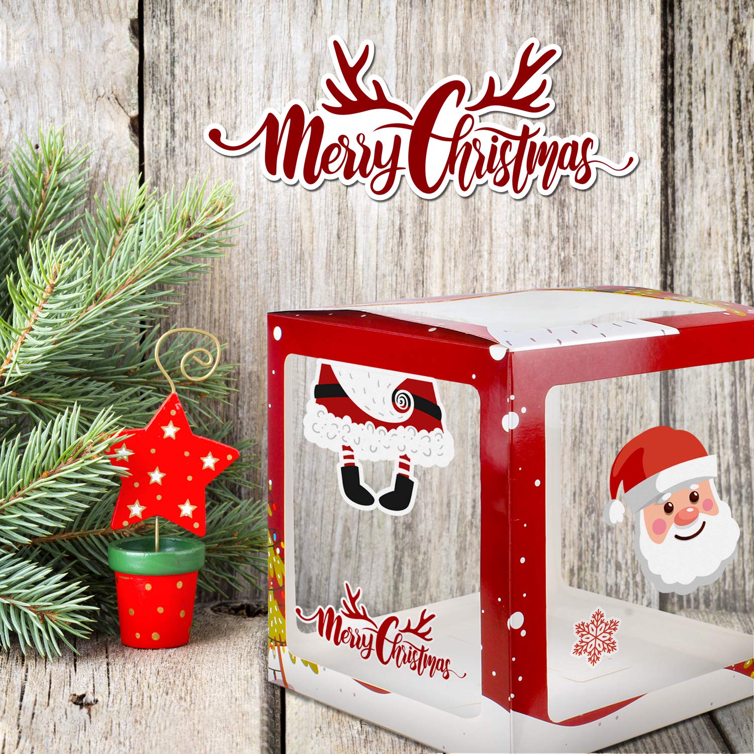 4Pcs Merry Christmas Balloon Boxes Party Decorations - Perfect For Christmas New Year Holiday Fun Quick Party Decorations Gift Sign.