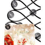 17.5" H Decorative Tabletop Display Christmas Tree Card & Photo Holder Rack In Black Finish