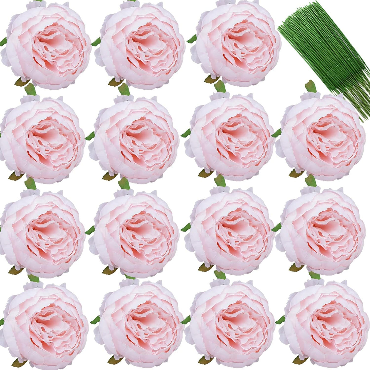 20 Pcs Silk Peony Artificial Flower Heads 4 Inch Fake Peony Flowers Heads With Stems Artificial Peony Flower Heads In Bulk Wholesale For Crafts Decor (Pink)