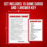 15 Christmas Trivia Question Game Cards Fun Fast Party Activity For Adults, Office, Group, Thanksgiving, Holiday Event