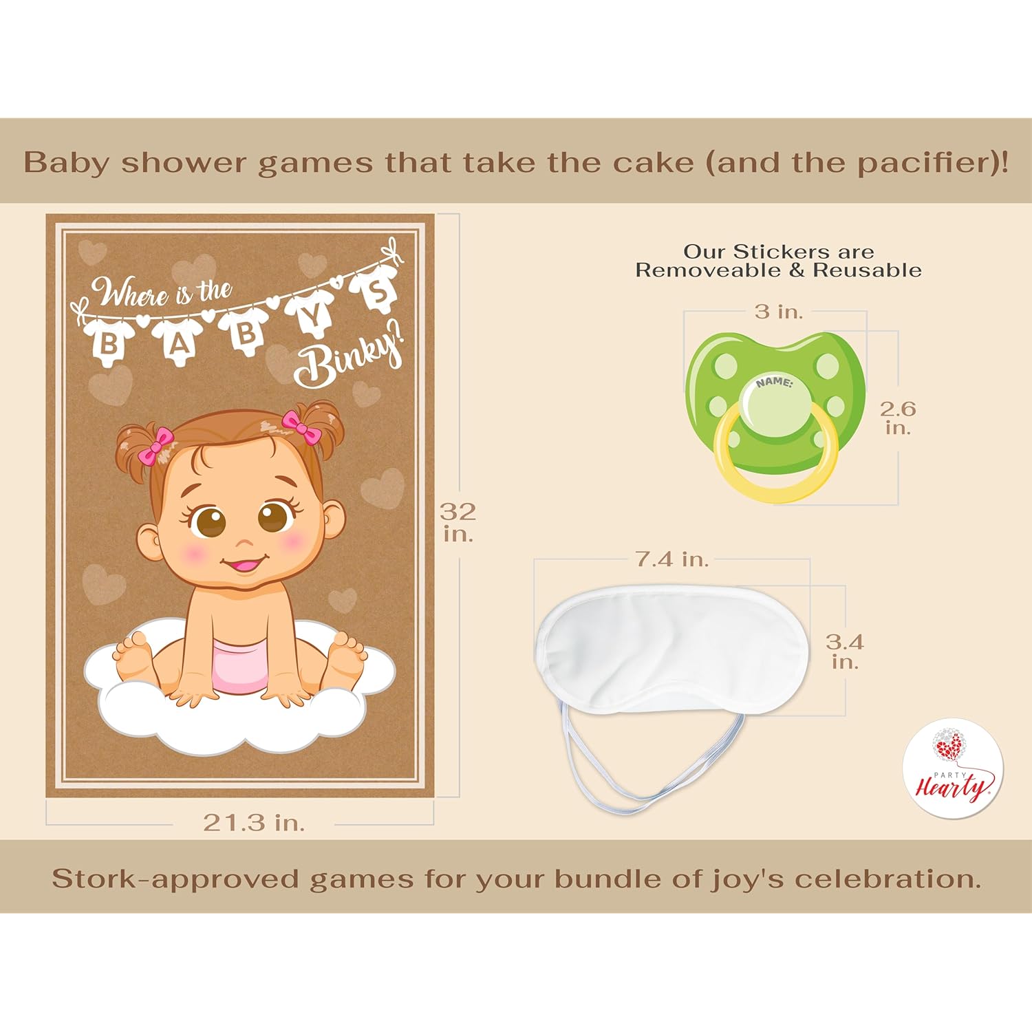 Funny Baby Shower Games For Girl, Pin The Pacifier On The Baby Game, Where Is The Baby’S Binky, Pin The Dummy