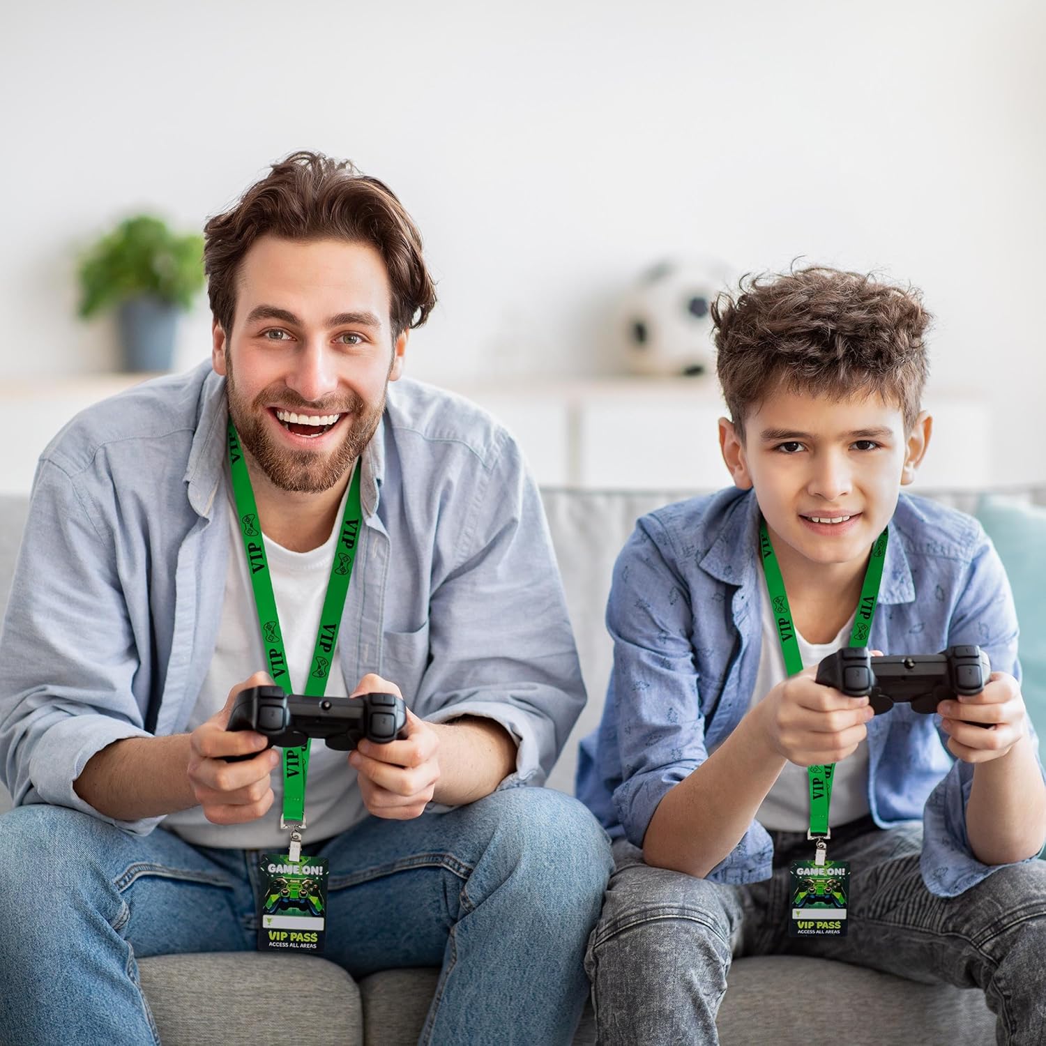 25 Sets Video Game Vip Badge Lanyards Pvc Pass Holder Video Game Party Favors Tickets Invitation For Gamer Birthday School Activities Supplies 3.94 X 2.75Inch Green