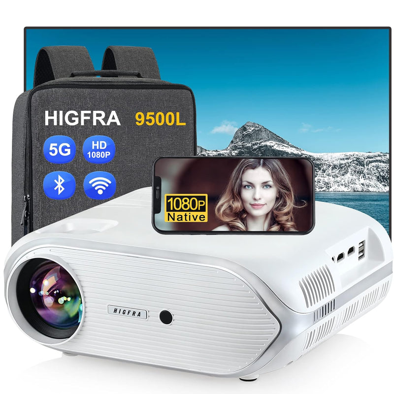 Projector With 5G Wifi And Bluetooth Jifar 560 Ansi 16000L Native 1080P Outdoo