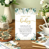 321 Pcs Greenery Baby Shower Game Decorations Sage Greenery Gender Neutral Baby Shower Decorations 5 Set Games Bingo Don'T Say Eucalyptus Clothespins For Gender Reveal Birthday Party Supplies