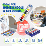 8-Color Watercolor Paint Set With Wooden Brushes – Washable & Non-Toxic, Ideal For Kids, Students, And Classroom Activities