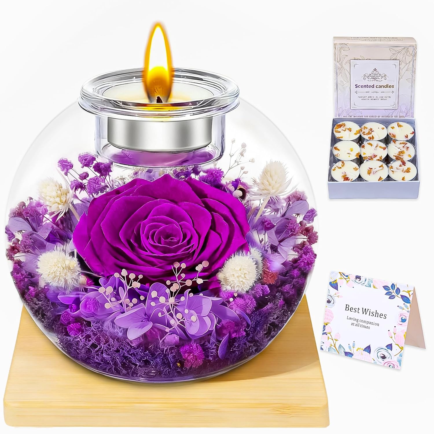 Valentines Day Rose Gifts For Her Birthday Gifts For Women Preserved Real Rose In Glass Dome With Scented Fresh Flowers For Delivery Mothers Day Anniversary Rose For Her Mom Grandma Girlfriend Wife