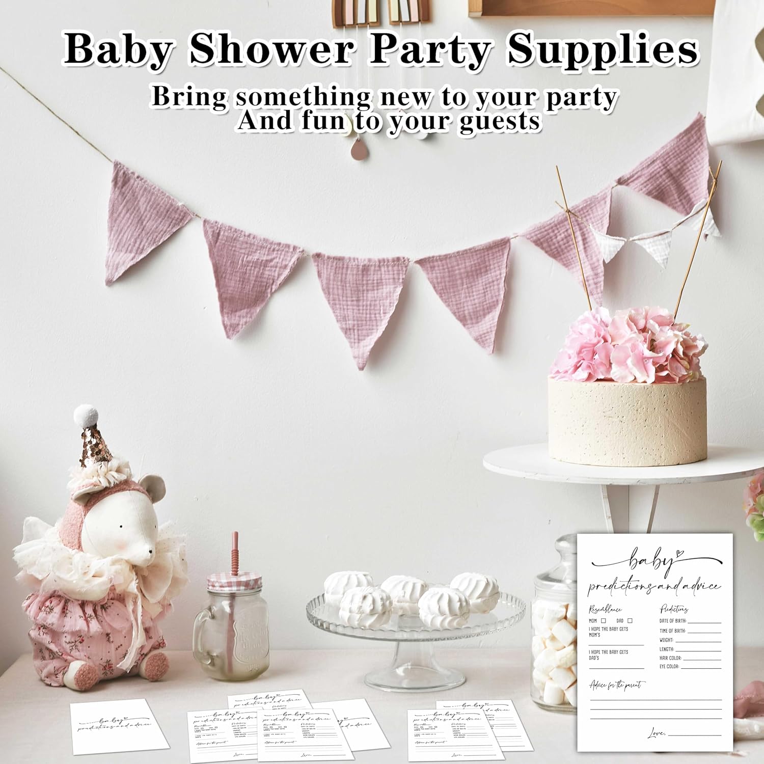 Baby Prediction And Advice Cards, Baby Shower Games Cards, Minimalism Boy Or Girl Baby Gender Reveal Party Favors Decorations And Supplies, 30 Pcs Double-Sided - A01
