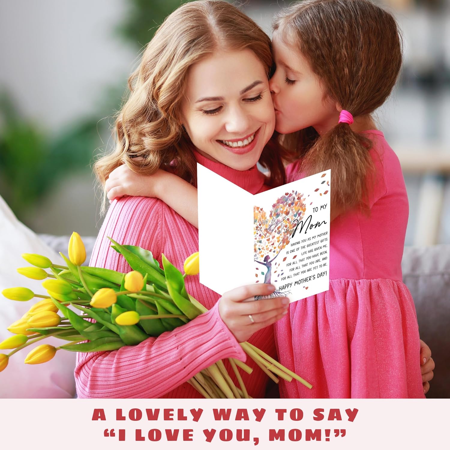 Mothers Day Cards For Mom From Daughter, Son, Kids - Funny Mother'S Day Card For Bonus Step Mom - Happy Religious Flowers 1St First Mother'S Days Cards - Single 5.3''X 8'' Greeting Card