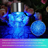 12 Pack Hanging Solar Cracked Glass Globe Lights Multicolor Waterproof Garden Tree Decor