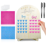 Wooden Baby Gender Reveal Voting Board With Stand, Gender Guessing Game Board With Girl Or Boy Voting Stickers For Gender Reveal Party ?2 Pens Included)