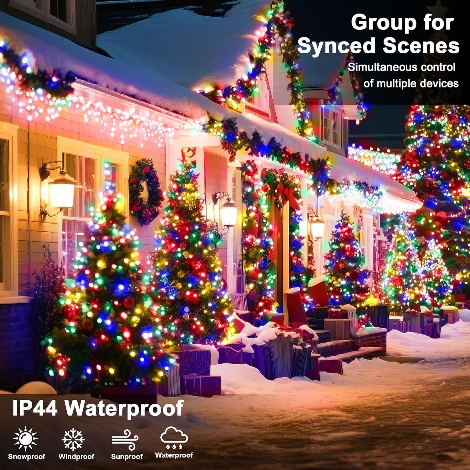 124 Ft 380 Led String Lights Outdoor Indoor, Christams String Lights Waterproof 8 Modes & Timer, Fairy Lights Plug In Fo