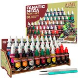 , Warpaints Fanatic Mega Set Combo, 50 X 18 Ml Acrylic Paints Incl. Skin Tones, Metallics, Effects, Washes, 1 Free Paint Station & 2 Brushes - Model Paint For Warhammer & Dnd