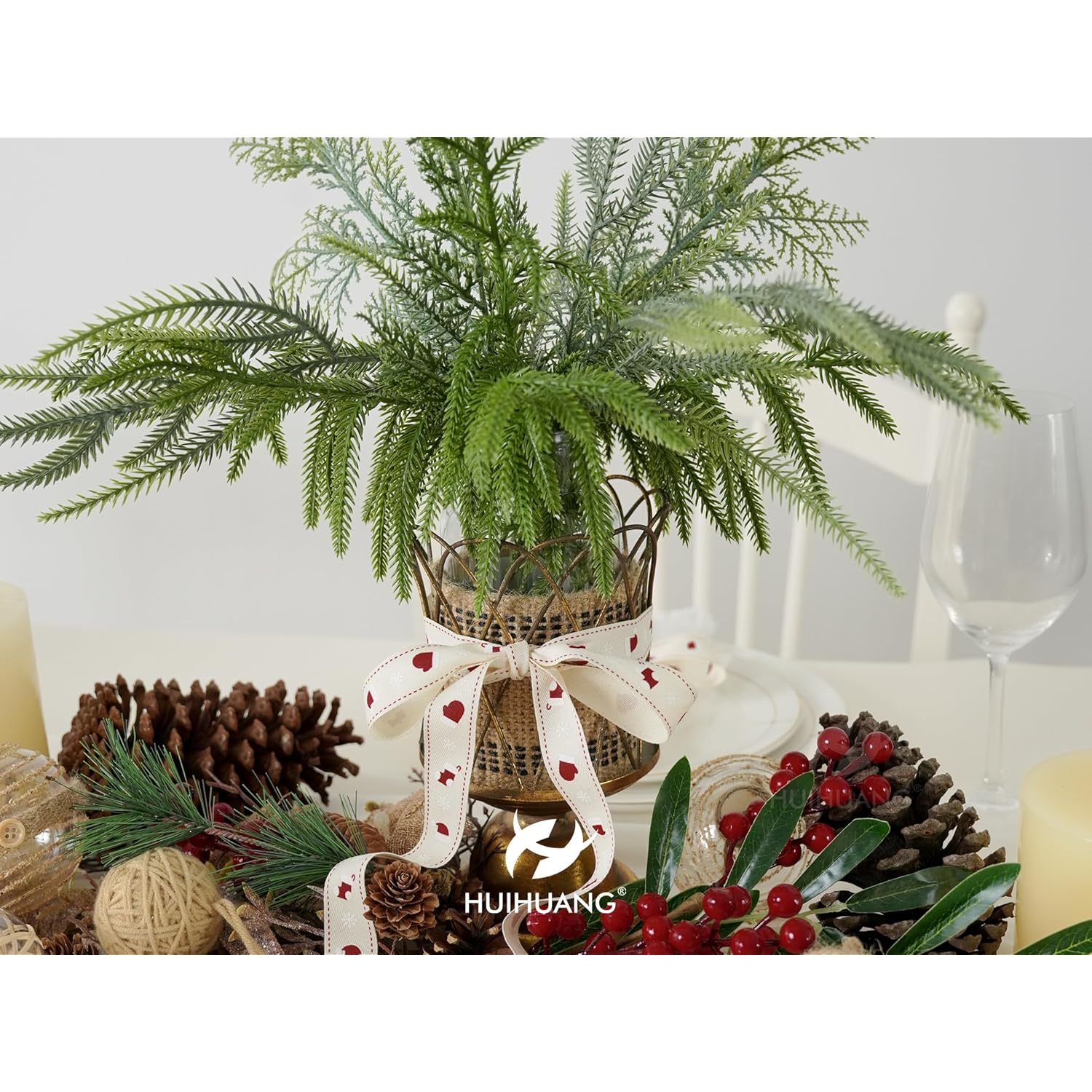 Rustic White Christmas Ribbon For Gift Wrapping 7/8" Wide X 25 Yards Twill Cotton Ribbon With Snowflake & Stocking Ribbons For Home Decor, Tree Ornaments, Wreaths, Diy Crafts