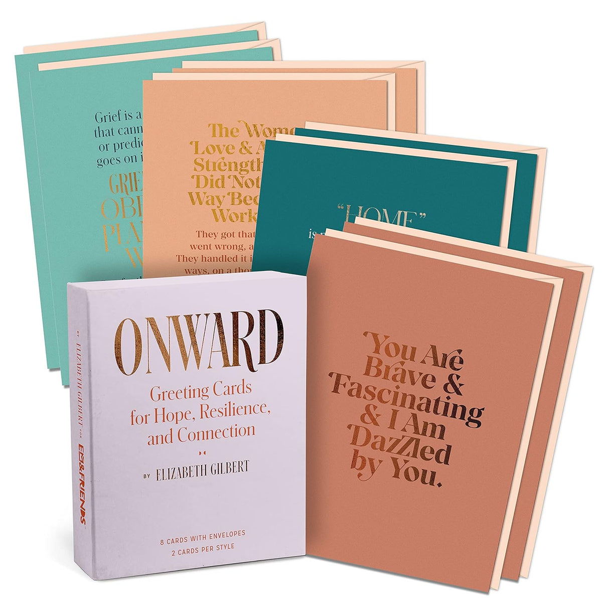 Elizabeth Gilbert Onward Encouragement Cards, Box Of 8 Assorted Greeting Cards By Elizabeth Gilbert (Box Of 8, Assorted Cards, 2 Each 4 Styles)