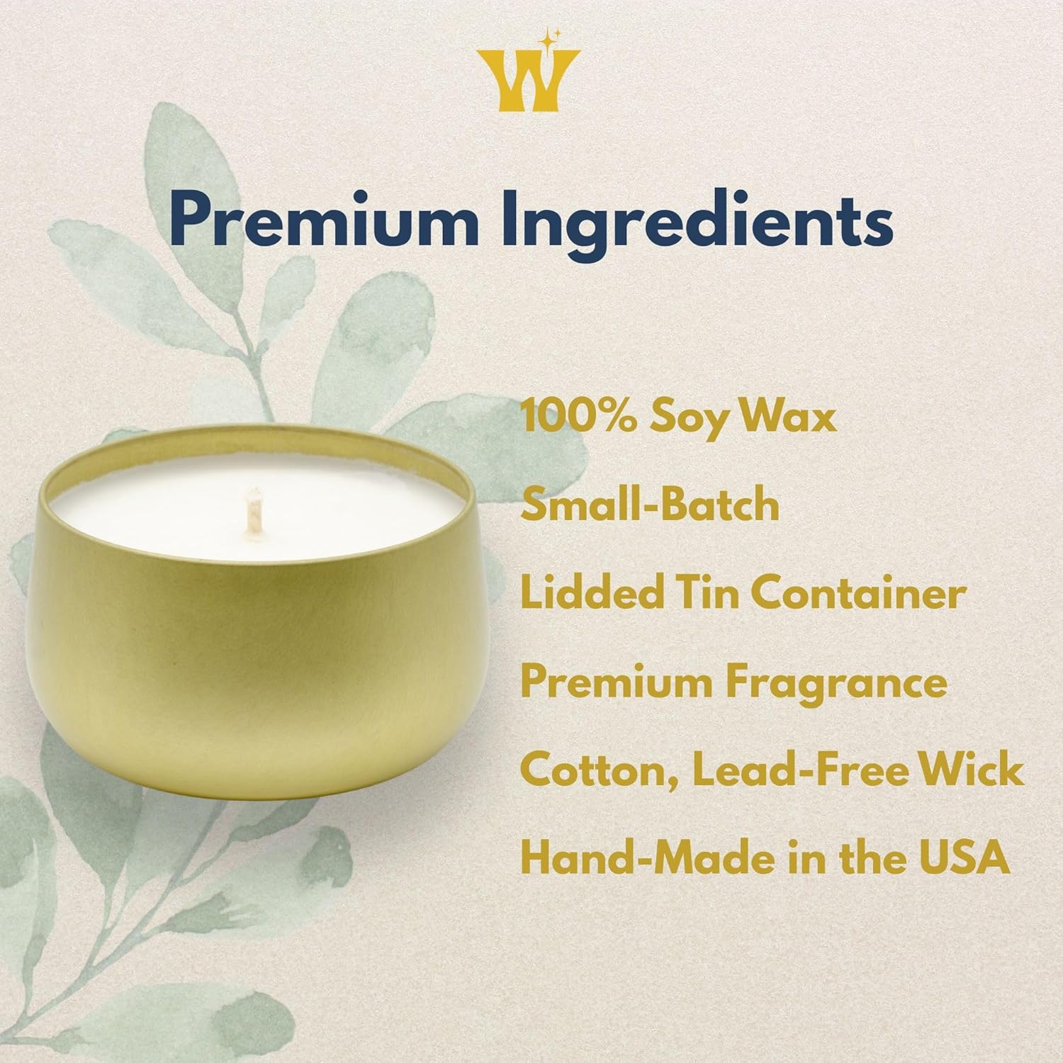 Coastal Shores Glow Soy Candle – Georgia Collection – Hand-Poured In Usa, Sandalwood, Sea Salt, Eucalyptus, Brass Tin With Lid, 6.5 Oz