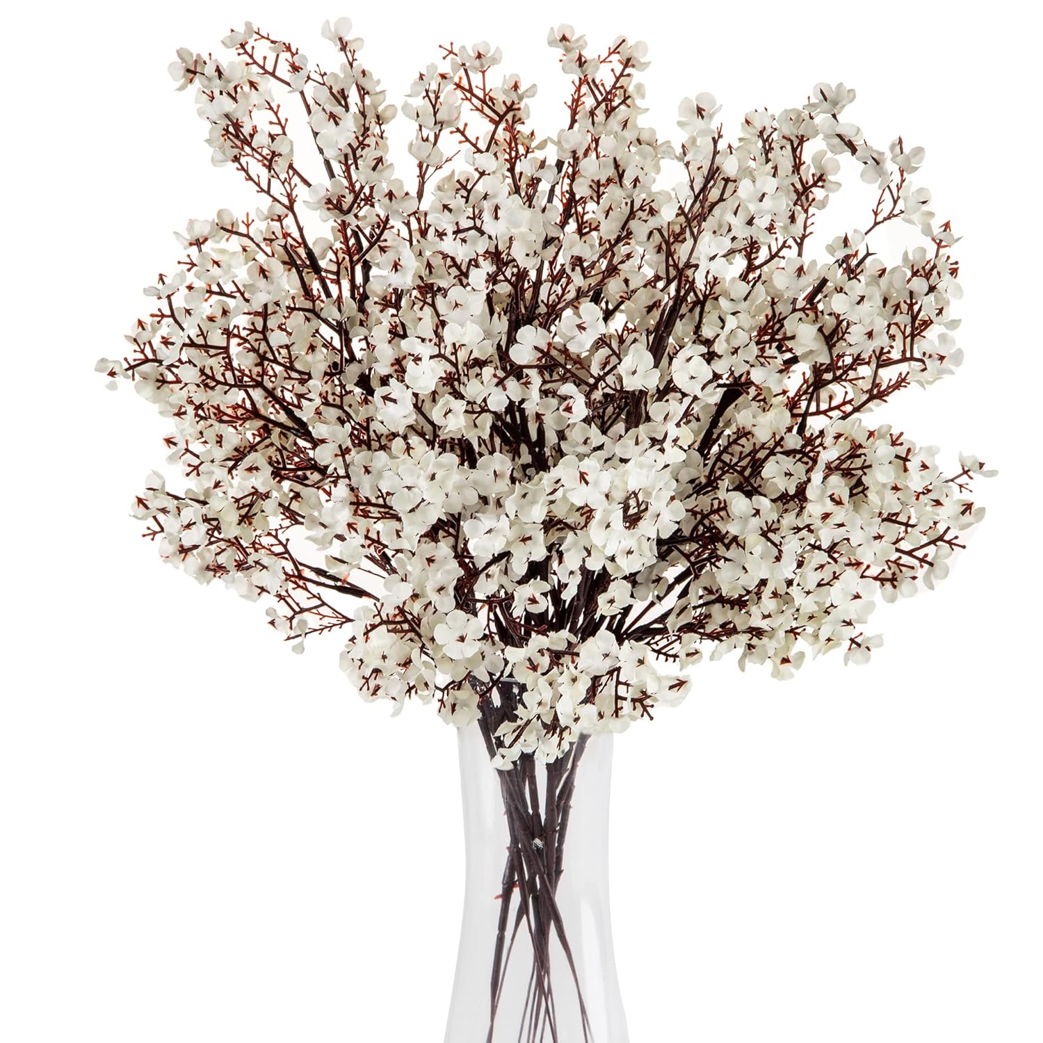 Artificial Baby Breath Flowers 10Pcs Silk White Babys Breath Real Touch Flowers For Wedding Party Diy Wreath Floral Arrangement Home Decoration