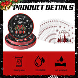96 Pcs Merry Christmas Party Decorations For 24 Guests Snowman Christmas Paper Plates And Napkins Set Black Disposable Tableware Set Plates Napkins Forks For Xmas Winter Holiday Party Favors