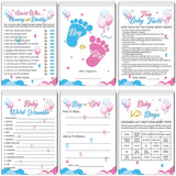 75Pcs Gender Reveal Games For Guests, 6 Funny Games For Boy Or Girl Gender Reveal Decorations Idea Baby Prediction Cards, Mommy Or Daddy