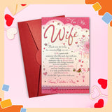 Valentines Day Card For Wife - Romantic Message, Heartfelt Gifts For Wife, Wifey, Her - Valentine'S Gift For Her From Husband, Him - Greeting Card