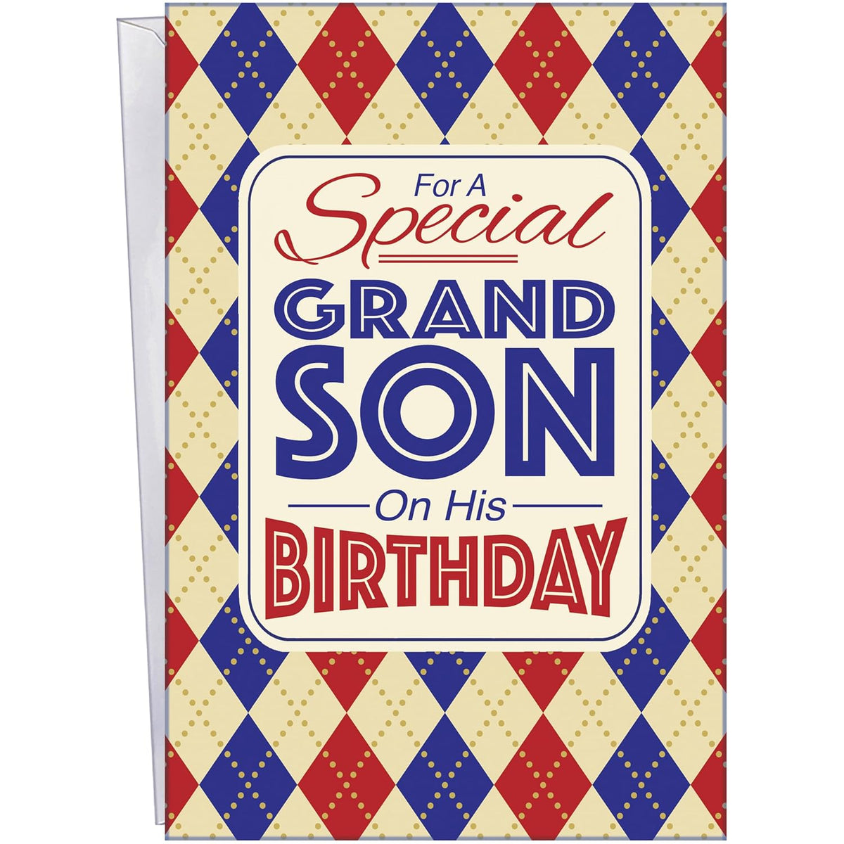 Grandson Birthday Card - Large Card Opens To 10" X 7.75" - Made In Usa - Perfect Message Filled With Warmth & Love 95786