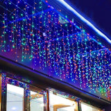 Led Icicle String Lights, Christmas Icicle Lights 13Ft 96 Leds Window Curtain Starry Fairy Lights Plug In 8 Modes For We