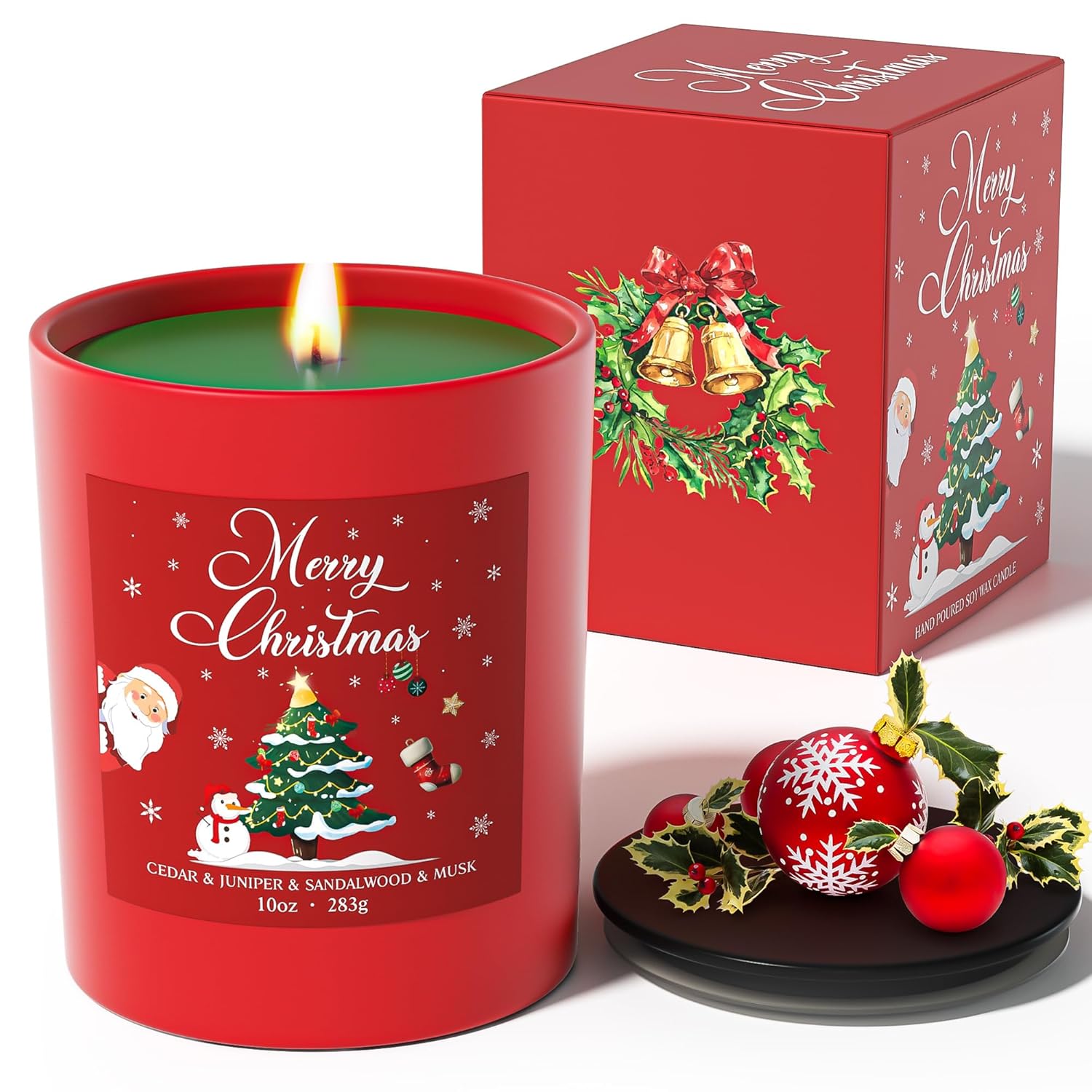 Christmas Candles, 10Oz Scented Candles Gifts For Women, Merry Christmas Gifts For Women And Men