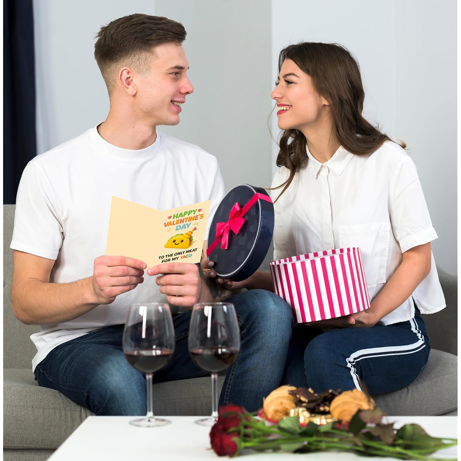Funny Valentines Day Card For Him Boyfriend Naughty Valentine'S Day Gifts For Men Husband Hilarious Valentines Day Card With Envelope For Him Happy Valentines Day Greeting Card Taco Vday Cards
