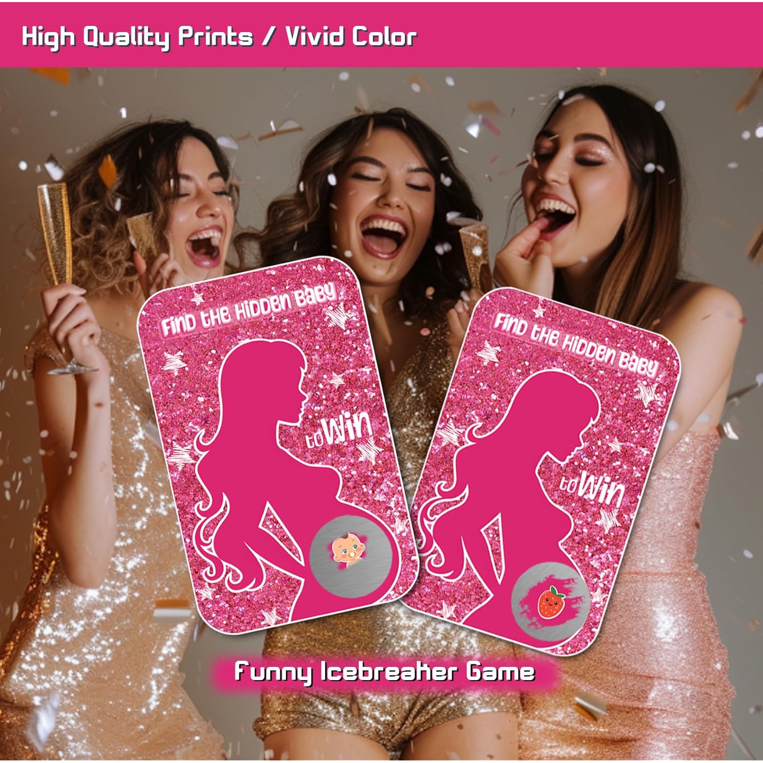 Baby Shower Games, Find The Baby To Win Scratch Off Cards, Funny Lottery Card Ice Breaker Scratch Off Games Party Cards, 40 Cards
