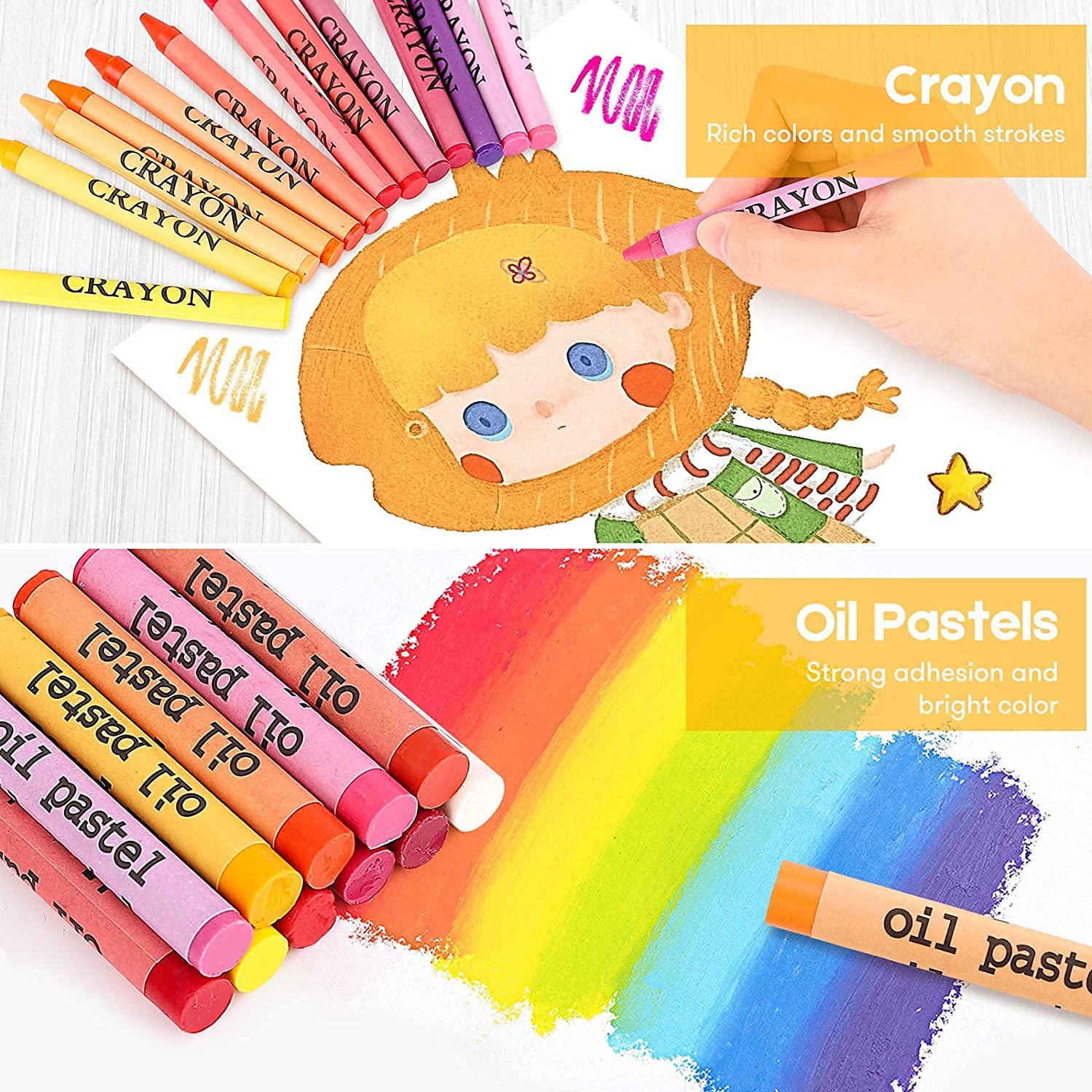 Art Supplies, Arts And Crafts For Adult, Painting Coloring Art Kits Christmas Gifts, 251-Pack Art Set Case With Trifold Easel, Drawing Pad, Coloring Book, Scratch Paper