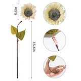 12Pcs Artificial Sunflowers With Long Stems 5.5" Silk Sunflowers Bulk For Wedding Home Garden Outdoor Party Decoration(Beige)