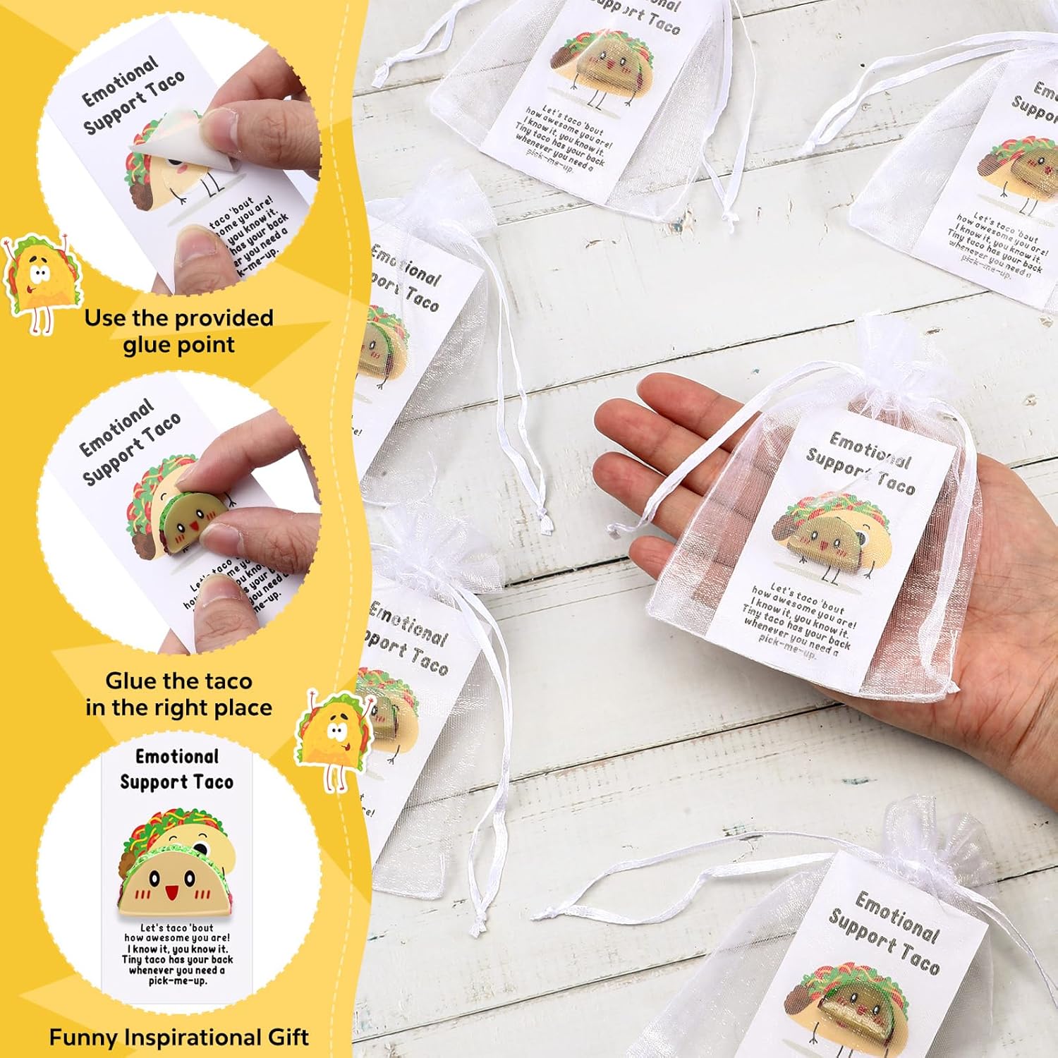 50 Valentines Day Gifts For Coworkers Emotional Positive Resin Support Bulk With Funny Coworker Valentines Cards For Team Staff Nurse Teacher Rewards (Taco)