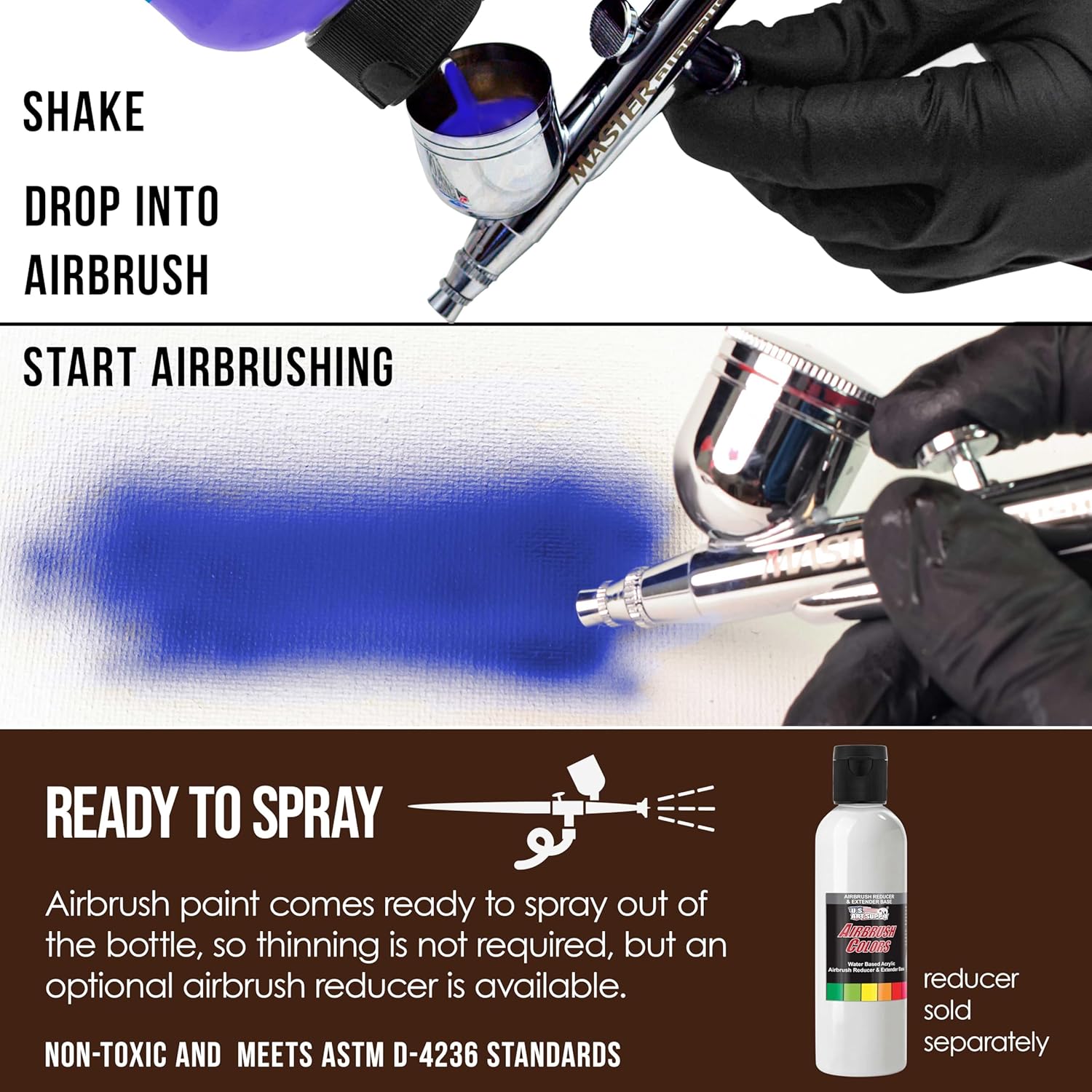 Opaque Coffee Brown Acrylic Special Effects Airbrush Paint - 8Oz Ready To Spray Air Brush Paint For Nails, Models, Fabric - Water-Based Air Brush Painting