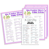 Easter Story Game Kit - 20 Pcs Easter Bible Trivia Game Cards With 1 Answer Card For Teens Adults, Easter Party Family Easter Religious Activity School Sunday Activities Favors (Pink) - A01