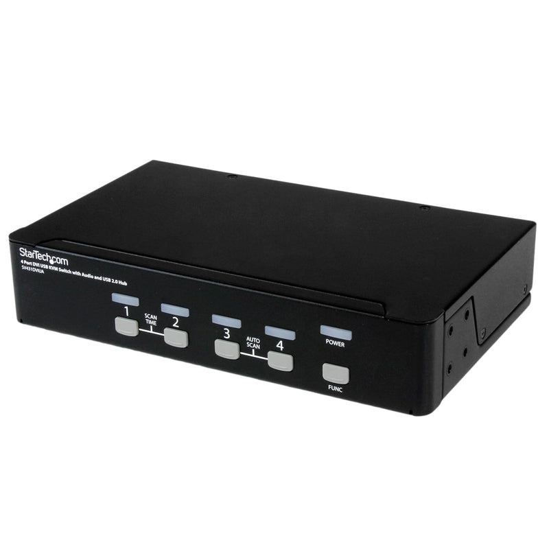 4-Port Kvm Switch For Dvi Computers - 1U Rack-Mount Kvm Switch With Audio - Dv