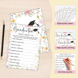 Graduation Games Cards 25Pcs, Wildflowers Grad Party Game Cards, Grad Celebration, Graduation Party Games Ideas Activities Supplies, High School College Graduation Party Decorations -A07