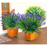 Artificial Plants Outdoor, 22 Pcs Fake Flowers Uv Resistant Outdoor Artificial Lavender Flowers, Plastic Faux Plants For Porch Garden Planter Yard Window Box