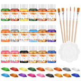 Metallic Acrylic Paint, Set Of 18 Metallic Colors In 1Oz Bottle, Non Fading, Non Toxic For Artists, Beginners, Crafting On Crafts,Canvas,Wood,Ceramic, Fabric,Stone